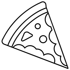 Minimalist Pizza Slice Line Art