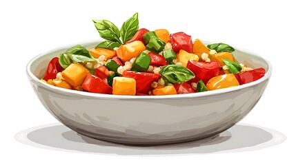Vibrant Vegetable and Quinoa Salad in a Bowl.