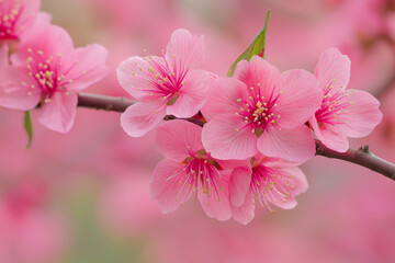 Obraz premium Romantic Pink Peach Blossom Background Image