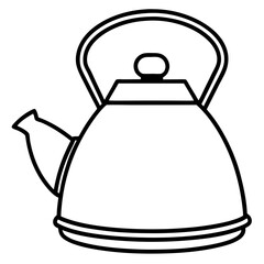 Minimalist Tea Kettle Line Art Vector