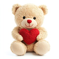 Obraz premium Close-up of teddy bear holding red heart symbolizing love 