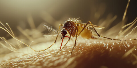 Fototapeta premium Stechmücke Schnacke Virus - Dengue, Chikungunya, Mayaro, Gelbfieber, Zika Virus