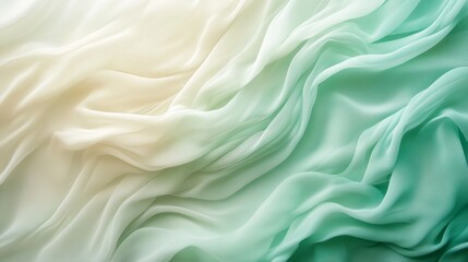 Fototapeta premium Soft Draped Pastel Green and Beige Fabric
