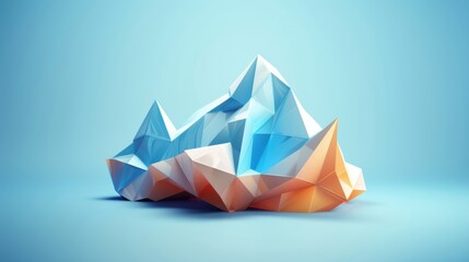 Abstract 3D geometric vector design with faceted shapes in a low-poly modern style. Perfect for banners, web, brochures, ads, and posters. Features a triangular pattern.

