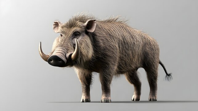 recommend clip art: Warthog standing isolated on transparent background