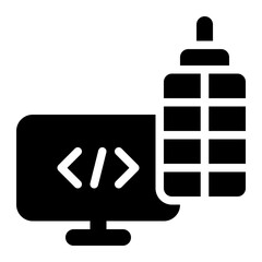 corporate software, enterprise software solid or glyph icon