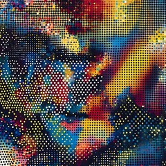 Vibrant Mosaic of Captivating Digital Artwork with Geometric Patterns and Kaleidoscopic Hues