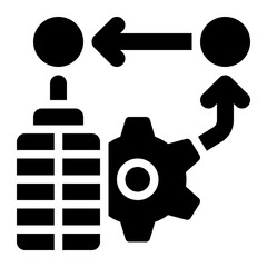 corporate workflow, enterprise workflow, erp solid or glyph icon