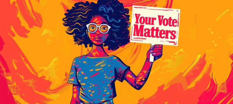 Bold Youthful Poster Encouraging Voting with Vibrant Design for Political Engagement