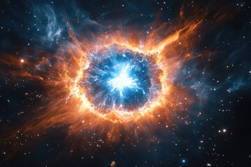 Blue and Orange Star in Space