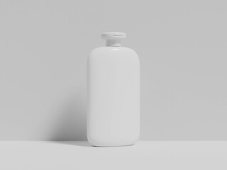 oval bottle mockup, slim oval shape PET plastic bottle packaging, tall squeeze liquid skincare and cosmetic bottle, personal care product tube packaging, flip top cap HDPE container mockup