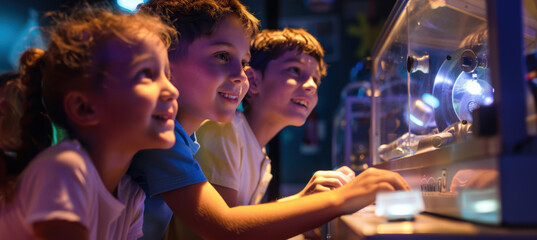 Curious Kids Exploring Science Museum Exhibits for Educational Fun and Discovery