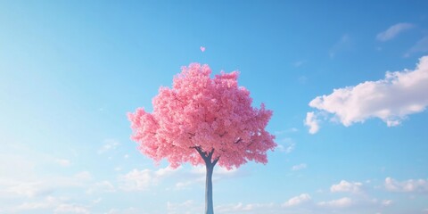 Pink Tree in Field