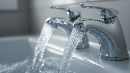 Splashing water with the flow of water