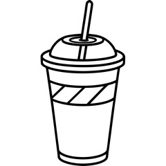 Modern Line Art Iced Coffee Design