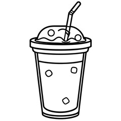 Modern Line Art Iced Coffee Design