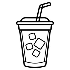 Modern Line Art Iced Coffee Design