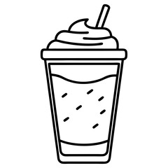 Modern Line Art Iced Coffee Design