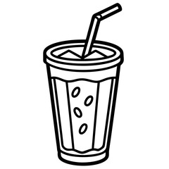 Modern Line Art Iced Coffee Design