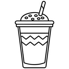 Modern Line Art Iced Coffee Design