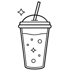 Modern Line Art Iced Coffee Design