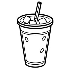 Modern Line Art Iced Coffee Design