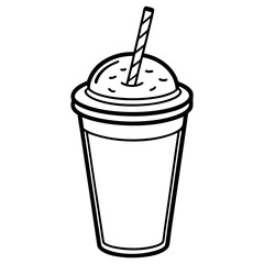 Modern Line Art Iced Coffee Design