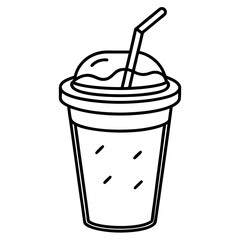 Modern Line Art Iced Coffee Design