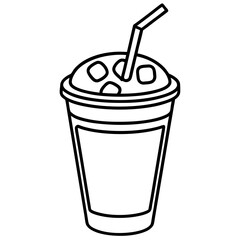 Modern Line Art Iced Coffee Design