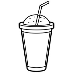 Modern Line Art Iced Coffee Design