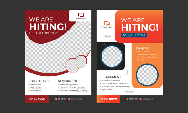 We are hiring flyer design template bundle, Poster or flyer templates for effective recruitment and hiring process