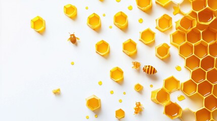Sweet honeycomb on white background 