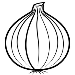 Modern Onion Line Drawing for Vector Use