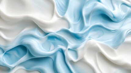 Obraz premium Abstract Swirling Cream Texture in Blue and White
