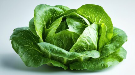 Fresh Romaine Lettuce Studio Shot, White Background, Food