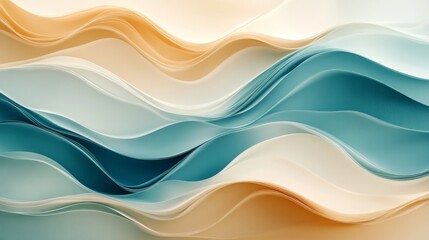 Obraz premium Abstract Waves of Pastel Paper Colors