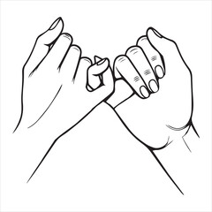 Holding Hands vector illustration, Two Hands holding clipart Design
