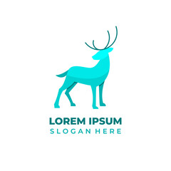 Vector deer logo, modern styl...