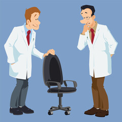 Two doctors are solving difficult problem.
