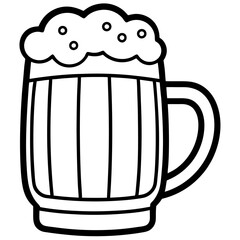 Outline of a Beer Mug - Vector Design