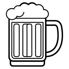Outline of a Beer Mug - Vector Design
