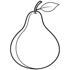 Pear Line Drawing Clean Vector Art