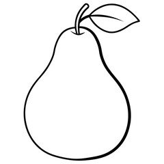 Pear Line Drawing Clean Vector Art