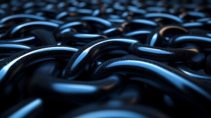 Obraz premium Abstract Black Chain Links Intertwined Design