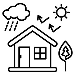 greenhouse gas emission Icon
