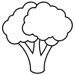 broccoli line art vector illustration
