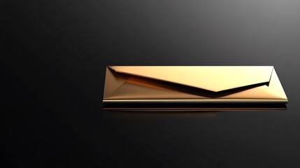 A sleek golden envelope resting on a deep black background symbolizing elegance and wealth