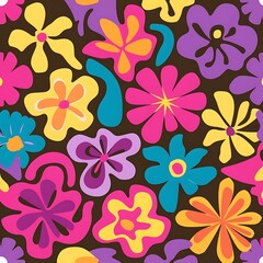 Vector background with abstract flowers.