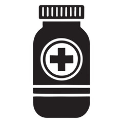 Medicine Bottle Silhouette Illustration
