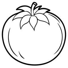 Simple Tomato Outline Illustration